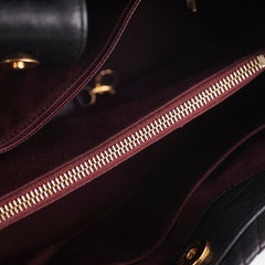 Chanel Surpique Chevron Tote Black