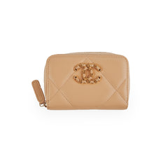 Chanel 19 Zip Cardholer Beige