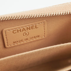 Chanel 19 Zip Cardholer Beige
