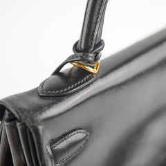 Hermes Vintage Kelly 32 Noir Box Leather