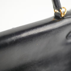 Hermes Vintage Kelly 32 Noir Box Leather