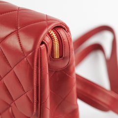 Chanel Vintage Lambskin Backpack Red