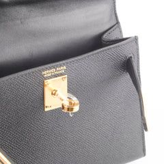 Hermes Mini Kelly Epsom Black B Stamp 2023