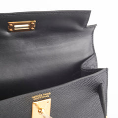 Hermes Mini Kelly Epsom Black B Stamp 2023