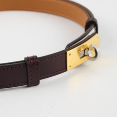Hermes Kelly Belt Dark Brown Two Tone Hardware