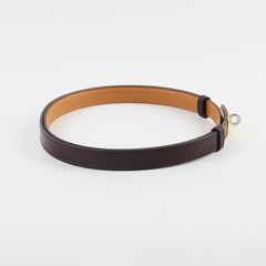 Hermes Kelly Belt Dark Brown Two Tone Hardware