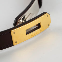 Hermes Kelly Belt Dark Brown Two Tone Hardware