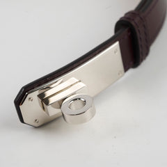 Hermes Kelly Belt Dark Brown Two Tone Hardware