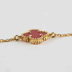 Van Cleef & Arpels Sweet Alhambra Carnelian Bracelet