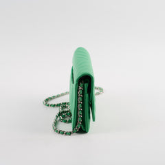 Chanel Wallet On Chain WOC Caviar Green