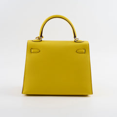 Hermes Kelly 25 Jaune De Naple Espom Sellier 2024