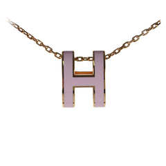 Hermes Pop H Necklace Rose Dragee