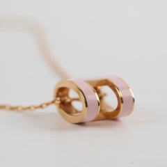 Hermes Pop H Necklace Rose Dragee
