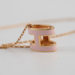 Hermes Pop H Necklace Rose Dragee