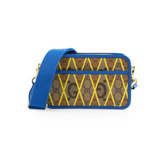 Gucci Rhombus Camera Crossbody Bag Blue