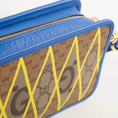Gucci Rhombus Camera Crossbody Bag Blue