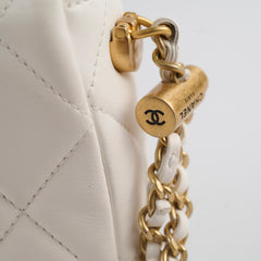 Chanel White Pearl Adjustable Stap