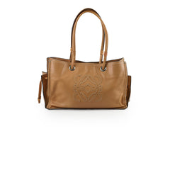 Loewe Anagram Leather Shopper Tote Camel