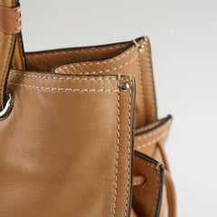 Loewe Anagram Leather Shopper Tote Camel