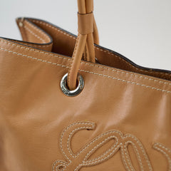 Loewe Anagram Leather Shopper Tote Camel