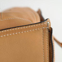 Loewe Anagram Leather Shopper Tote Camel