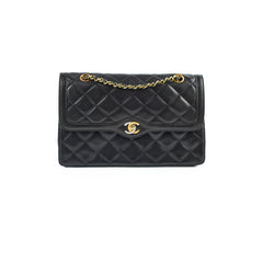 Chanel Paris Lined Double Flap Black