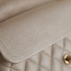 Chanel 12P Classic Flap Medium/Large M/L Pearly Beige C (16 Series)