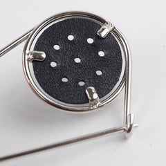 Loewe Button Brooch Silver/Black