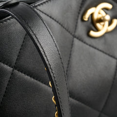 Chanel Quilted Leather Tote Black