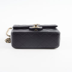 Chanel Mini Rectangular with Top Handle Black Microchipped