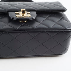 Chanel Mini Rectangular with Top Handle Black Microchipped