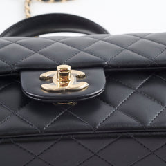 Chanel Mini Rectangular with Top Handle Black Microchipped