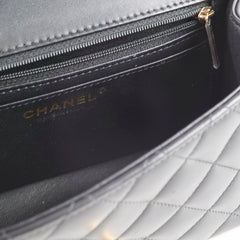 Chanel Mini Rectangular with Top Handle Black Microchipped