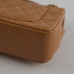 Chanel Mini Rectangular Top Handle Dark Beige Microchip