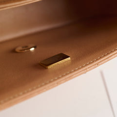 Chanel Mini Rectangular Top Handle Dark Beige Microchip