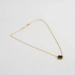 Van Cleef & Arpels Vintage Alhambra Onyx Necklace `