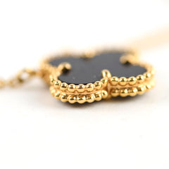 Van Cleef & Arpels Vintage Alhambra Onyx Necklace `