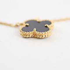 Van Cleef & Arpels Vintage Alhambra Onyx Necklace `