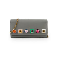 Fendi Grey Long Wallet On Chain WOC