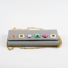 Fendi Grey Long Wallet On Chain WOC