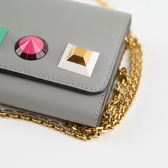 Fendi Grey Long Wallet On Chain WOC