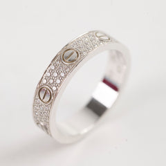 Cartier Pave Diamands White Gold Ring Size 49