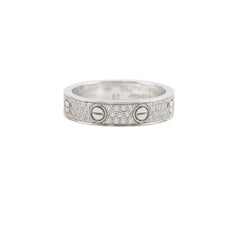 Cartier Pave Diamands White Gold Ring Size 49