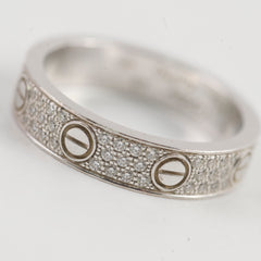 Cartier Pave Diamands White Gold Ring Size 49
