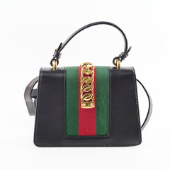 Gucci Sylvie Mini Top Handle Bag Black