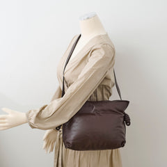 Loewe Flamenco Clutch Puffer Dark Brown