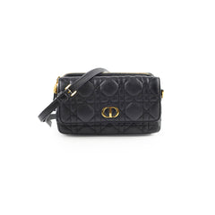 Christian Dior Caro Pouch With Chain & Strap Black
