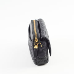 Christian Dior Caro Pouch With Chain & Strap Black