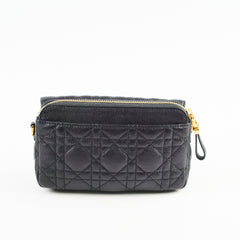 Christian Dior Caro Pouch With Chain & Strap Black