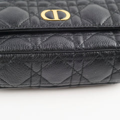 Christian Dior Caro Pouch With Chain & Strap Black